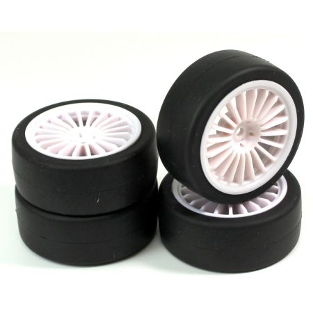 Absima Wheel Set Onroad "15 Spoke / Slick" white 1:10 (4 pcs)