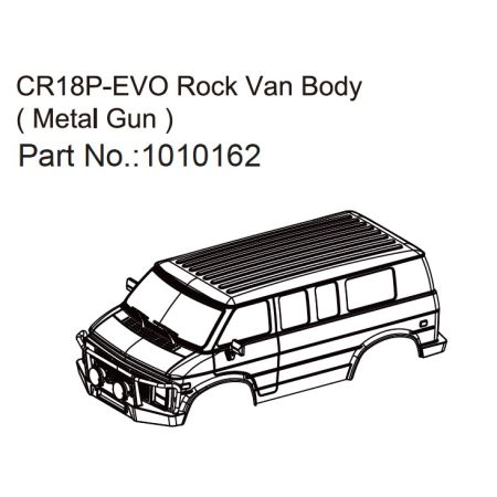 Absima Rock Van Body (silver/black) - EVO 1:18