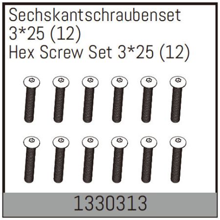 Absima Hex Screw Set 3*25 (12)