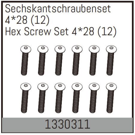 Absima Hex Screw Set 4*28 (12) 
