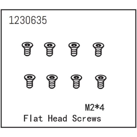 Absima Flat Head Screw M2*4 (8)