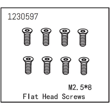 Absima Flat Head Screw M2.5*8 (8)