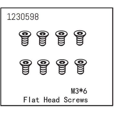 Absima Flat Head Screw M3*6 (8)
