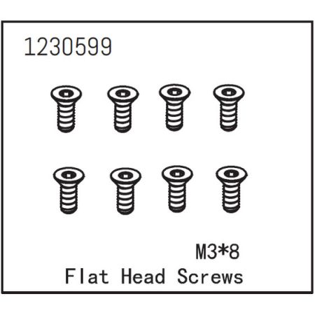 Absima Flat Head Screw M3*8 (8)