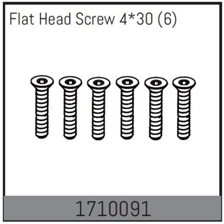 Absima Flat Head Screw 4*30 (6) (AB1710091)