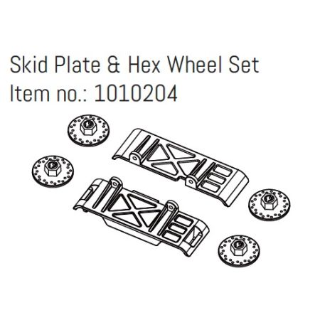 Absima Skid Plate & Hex Wheel Set - GOAT