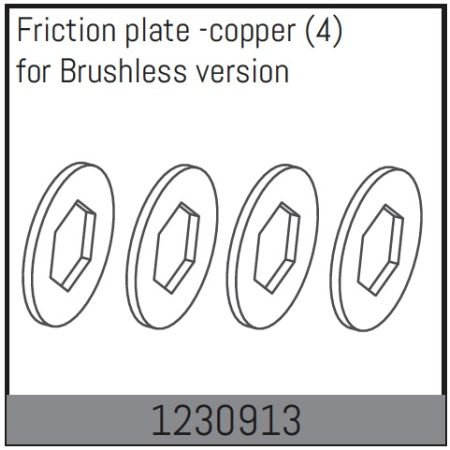 Absima Slipper Friction Plate - Copper (4) (AB1230913)