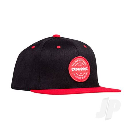Traxxas Token Flat Bill Snapback Hat Black / Red Osfa (TRX1186-BLR)