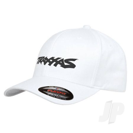 Traxxas Logo Flexfit Hat (White) (TRX1188-WHT-LXL)