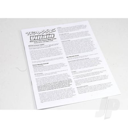 Traxxas Operating Instructions, Villain (TRX1599X)