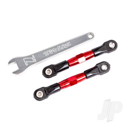Traxxas Camber Links, Rear (Tubes Red-Anodised, 7075-T6 Aluminium, Stronger Than Titanium) (2) (Assembled With Rod Ends And Hollow Balls)/ Aluminium Wrench (1) (Fits Drag Slash) (TRX2443R)