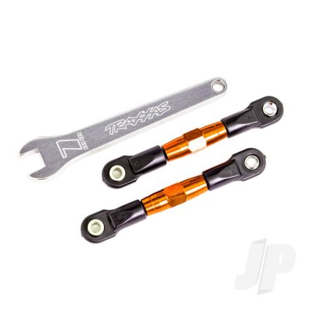 Traxxas Camber Links, Rear (Tubes Orange-Anodised, 7075-T6 Aluminium, Stronger Than Titanium) (2) (Assembled With Rod Ends And Hollow Balls)/ Aluminium Wrench (1) (Fits Drag Slash) (TRX2443T)