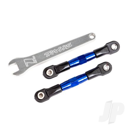 Traxxas Camber Links, Rear (Tubes Blue-Anodised, 7075-T6 Aluminium, Stronger Than Titanium) (2) (Assembled With Rod Ends And Hollow Balls)/ Aluminium Wrench (1) (Fits Drag Slash) (TRX2443X)