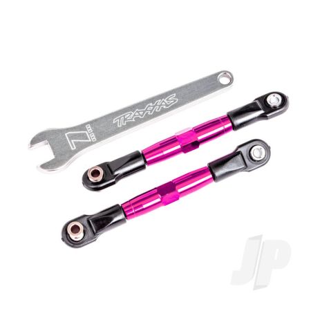 Traxxas Camber Links, Front (Tubes Pink-Anodised, 7075-T6 Aluminium, Stronger Than Titanium) (2) (Assembled With Rod Ends And Hollow Balls)/ Aluminium Wrench (1) (Fits Drag Slash) (TRX2444P)