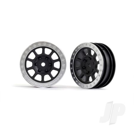 Traxxas Wheels, 2.2' (Graphite Gray, Satin Chrome Beadlock) (2) (Bandit Front) (TRX2481)