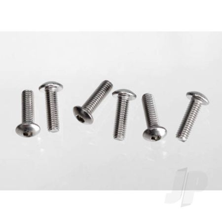 Traxxas Screws, 3X10 Button-Head Machine (Hex Drive) (Stainless Steel) (6 Pcs) (TRX2577X)