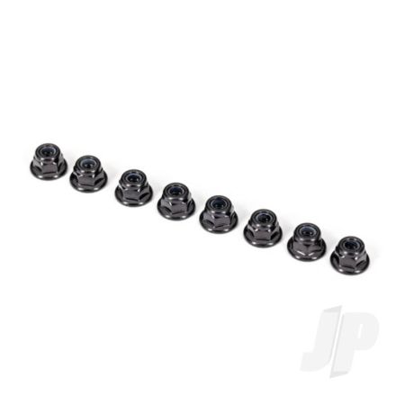 Traxxas Nuts, 3Mm Nylon Locking, Flanged, Black (8) (TRX2744X)