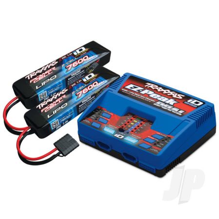 Traxxas Id Completer Pack With 1X Ez-Peak Dual Charger & 2X Lipo 2S 7600Mah Battery (TRX2991T)