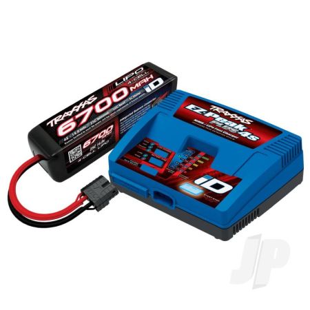 Traxxas Battery/Charger Completer Pack (Includes #2981T Id Charger (1), #2890X 6700Mah 14.8V 4-Cell 25C Lipo Battery (1)) (Uk) (TRX2998T)