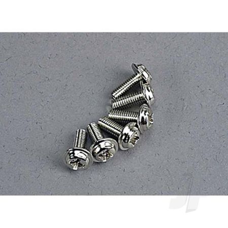Traxxas Motor Screws (3X8Mm Washerhead Machine) (6 Pcs) (TRX3185)