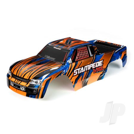 Traxxas Body, Stampede Vxl, Orange & Blue (Painted, Decals Applied) (TRX3620T)