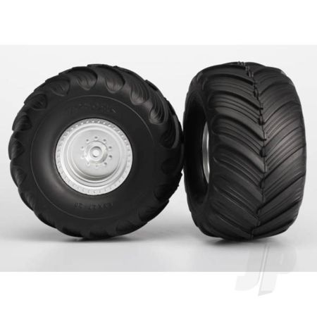 Traxxas Tyres And Wheels, Assembled Glued Terra Groove Dual Profile Tyres (2Wd Electric Rear) (2 Pcs) (TRX3663)