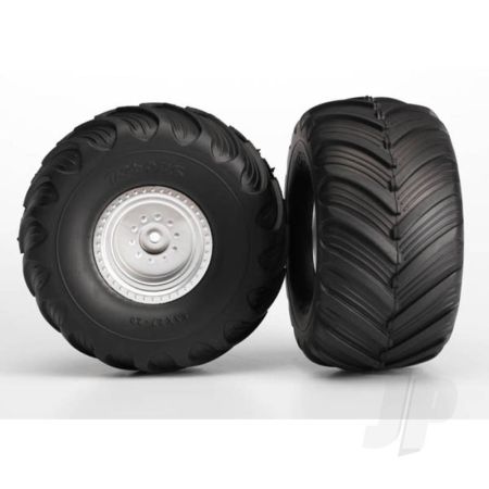Traxxas Tyres And Wheels, Assembled Glued Terra Groove Dual Profile Tyres (2Wd Electric Rear) (2 Pcs) (TRX3665)