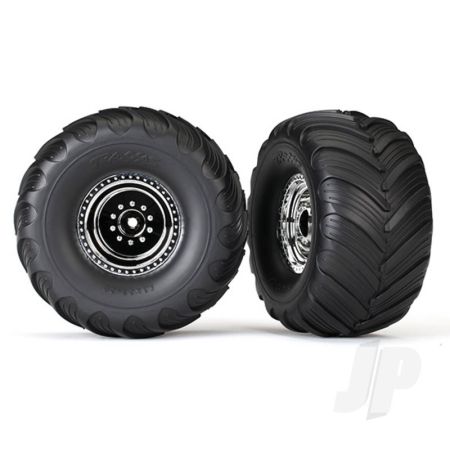 Traxxas Tyres And Wheels, Assembled Glued Terra Groove Dual Profile (Nitro Rear / Electric Front) (2 Pcs) (TRX3665X)