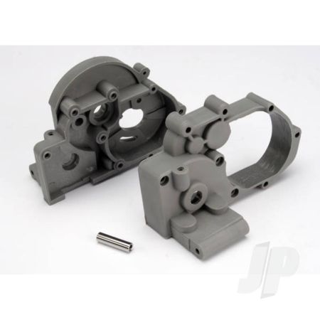 Traxxas Gearbox Halves (Left & Right) (Grey) With Idler Gear Shaft (TRX3691A)