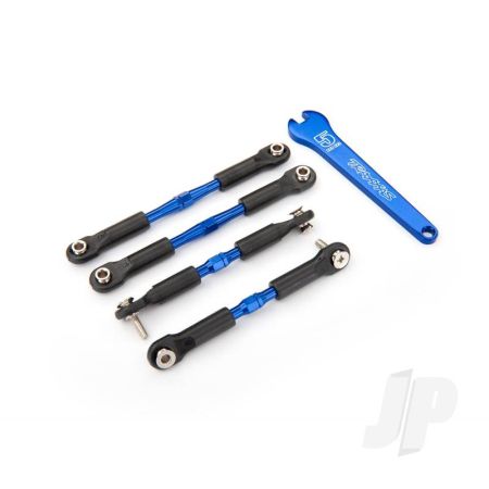 Traxxas Turnbuckles, Aluminium (Blue-Anodised), Camber Links, Front, 39Mm (2 Pcs), Rear, 49Mm (2 Pcs) (Assembled With Rod Ends & Hollow Balls) / Wrench (TRX3741A)