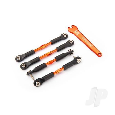Traxxas Turnbuckles, Aluminium (Orange-Anodised), Camber Links, Front, 39Mm (2), Rear, 49Mm (2) (Assembled W/Rod Ends & Hollow Balls)/ Wrench (TRX3741T)