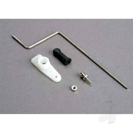 Traxxas Steering Rod / Plastic Rod End / Chrome Threaded Ball & Nut / Servo Horn (TRX3825)