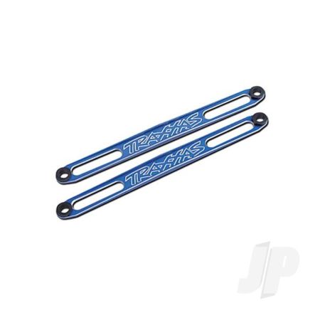 Traxxas Hold Downs, Battery (Blue-Anodised) (2 Pcs) / Adhesive Foam Battery Pads / Shoulder Screws (2 Pcs) / Battery Hold-Down Posts (4 Pcs) / Clips (4 Pcs) (TRX3923X)