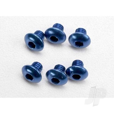 Traxxas Screws, 4X4Mm Button-Head Machine, Aluminium (Blue) (Hex Drive) (6 Pcs) (TRX3940)