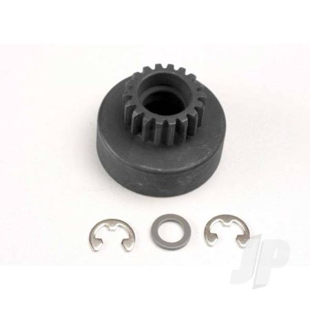 Traxxas Clutch Bell, (18-Tooth) / 5X8X0.5Mm Fiber Washer (2 Pcs) / 5Mm E-Clip (Requires #4609 - Ball Bearings, 5X10X4Mm (2 Pcs)) (TRX4118)