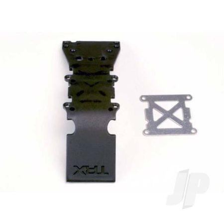 Traxxas Skidplate, Front Plastic (Black) / Stainless Steel Plate (TRX4937)
