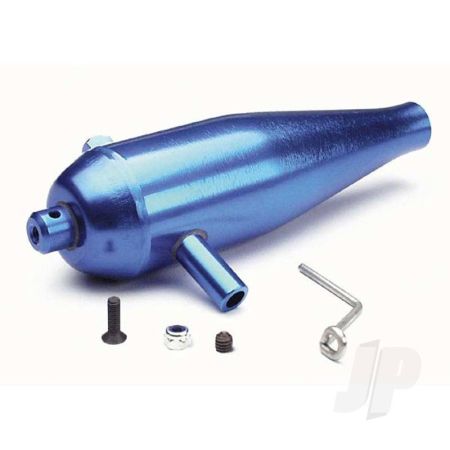Traxxas Tuned Pipe, High Performance (Aluminium) (Blue-Anodised) / Pipe Hanger / Screws / Nuts (Requires #4941) (TRX4942)