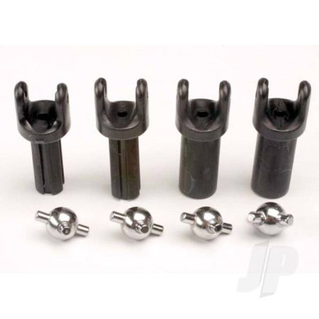 Traxxas Half Shafts, Short (Heavy Duty) (External-Splined (2 Pcs) & Internal-Splined (2 Pcs)) / Metal U-Joints (4 Pcs) (TRX4949X)