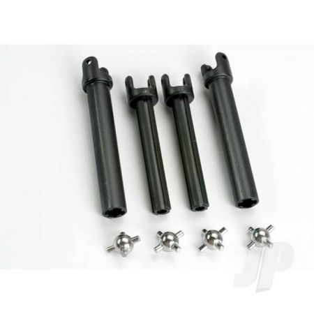 Traxxas Half Shafts, Long (Heavy Duty) (External-Splined (2 Pcs) & Internal-Splined (2 Pcs)) / Metal U-Joints (4 Pcs) (TRX4951X)