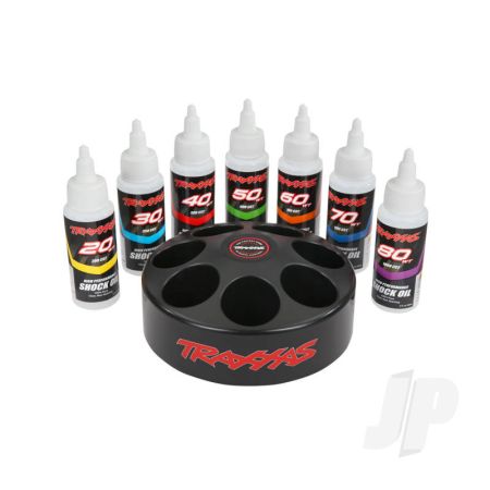 Traxxas Spinning Carousel Rack (Includes 20 Wt, 30 Wt, 40 Wt, 50 Wt, 60 Wt, 70 Wt, & 80 Wt Premium Shock Oils) (TRX5038X)