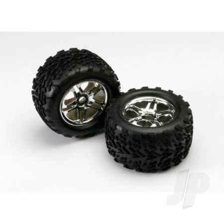 Traxxas Chrome Split-Spoke Tyres And Wheels (Pair) (TRX5174R)