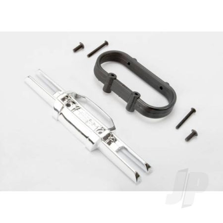Traxxas Bumper, Rear (Chrome) / Bumper Mount, Rear / 4X10Mm Bcs (2 Pcs) / 3X25Mm Bcs (2 Pcs) (TRX5336A)
