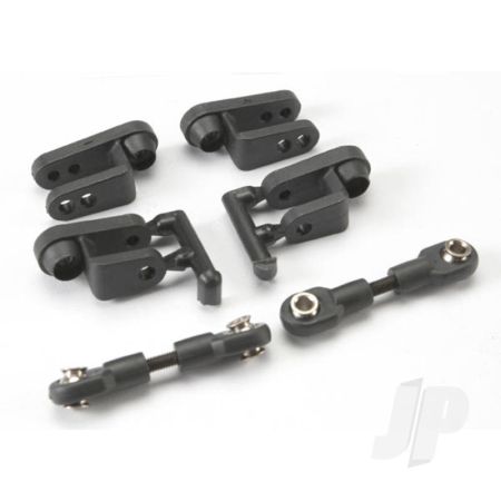 Traxxas Servo Horns, Steering, Long (2 Pcs), Short (2 Pcs) / Linkage, Steering (3X20Mm Turnbuckle) (2 Pcs) / Rod Ends (Short) (4 Pcs) / Hollow Balls (4 Pcs) (TRX5345R)
