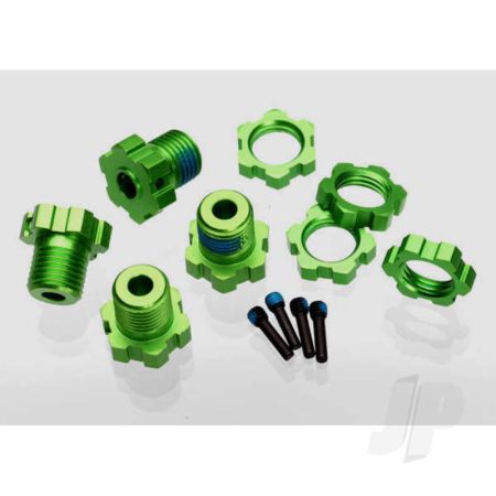 Traxxas Wheel Hubs, Splined, 17Mm (Green-Anodised) (4 Pcs) / Wheel Nuts, Splined, 17Mm (Blue-Anodised) (4 Pcs) / Screw Pins, 4X13Mm ( With Threadlock) (4 Pcs) (TRX5353G)