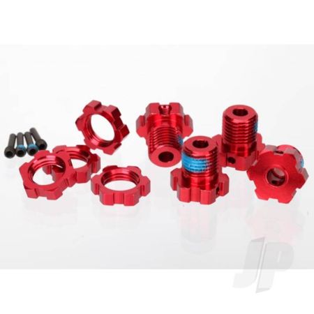 Traxxas Wheel Hubs, Splined, 17Mm (Red-Anodised) (4 Pcs) / Wheel Nuts, Splined, 17Mm (Red-Anodised) (4 Pcs) / Screw Pins, 4X13Mm ( With Threadlock) (4 Pcs) (TRX5353R)