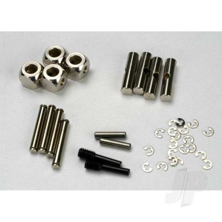 Traxxas U-Joints, Driveshaft (Carrier (4 Pcs) / 4.5Mm Cross Pin (4 Pcs) / 3Mm Cross Pin (4 Pcs) / E-Clips (20)) (Metal Parts For 2 Driveshafts) (TRX5452)