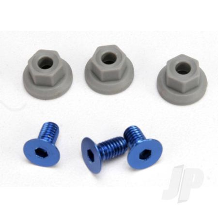 Traxxas Wing Mounting Hardware, (4X8Mmccs (Aluminium) (3 Pcs) / 4X7Mm Flanged Nl (3 Pcs)) (TRX5512)