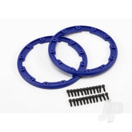 Traxxas Sidewall Protector, Beadlock Style (Blue) (2 Pcs) / 2.5X8Mm Cs (24) (For Use With Geode Wheels) (TRX5666)
