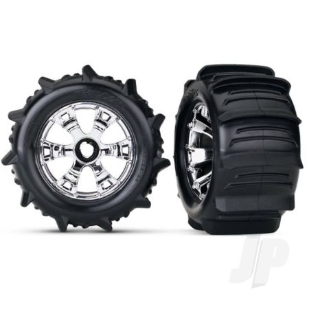 Traxxas Tyres And Wheels, Assembled Glued Paddle Tyres (2 Pcs) (TRX5672)