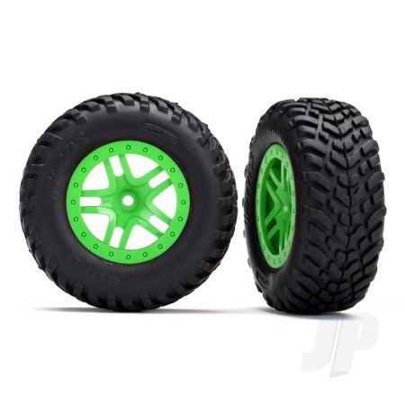 Traxxas Tyres And Wheels, Assembled Glued Sct Off-Road Racing Tyres (2 Pcs) (TRX5892G)